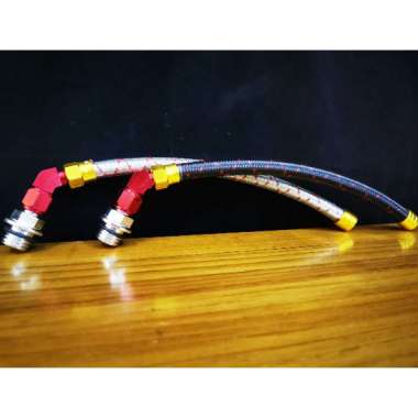 Tutup oli mesin variasi tabung selang serat honda yamaha mio vixion vario beat universal 30 cm Hitam