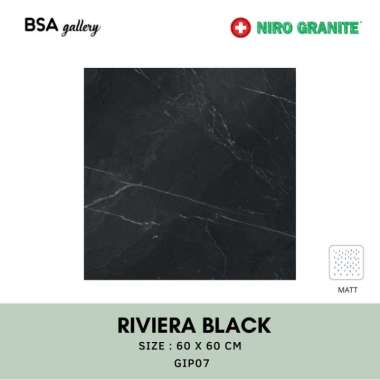NIRO GRANITE RIVIERA BLACK 60X60 GIP07 / GRANIT LANTAI DINDING HITAM