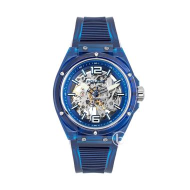 POLICE PL.15924JP Automatic Translucent Original Jam Tangan Pria Transparent Blue