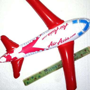 1 BIJI Balon Tiup PESAWAT AIR ASIA termurah – Promo Mainan Anak Balon Tiup PESAWAT Air Asia - BALON 