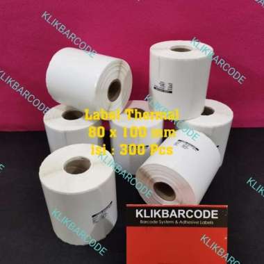 300 Pcs Label Barcode Direct Thermal Pengiriman 80 X 100 Mm Stiker