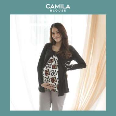 Baju Atasan Ibu Hamil Muslim Cardigan Long Blouse Modis Modern- SJ 372 Putih