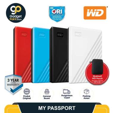 Hardisk Eksternal 5TB WD My Passport Original - Garansi Resmi 3 Tahun Hitam