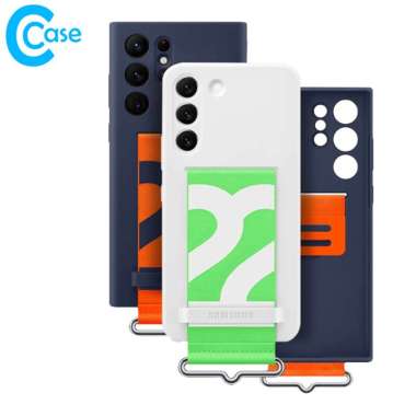 Original Silicone Strap Case Samsung S22 | S22 Plus | S22 Ultra S22 Ultra Biru