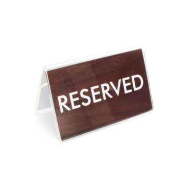 Sign Reserved Meja - Papan Tanda Meja Reserved - Desk Sign Reserved Cokelat