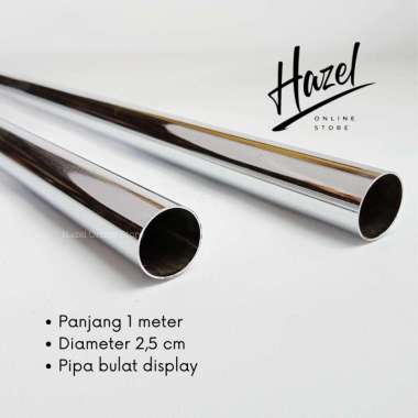 Hazel OS Pipa Bulat Besi Panjang 1 Meter Display Gantungan Baju PPB