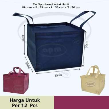 Tas Spunbond Kotak Ukuran 35x35x30 (Tas Jahit) Cream