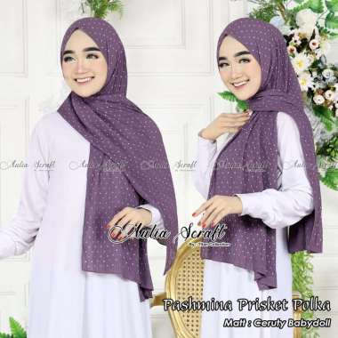 hijab Pashmina plisket motif polkadot kecil Milo