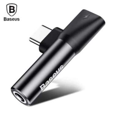 BASEUS L41 Audio Converter Type-C Splitter For Music, Charging & Call Hitam