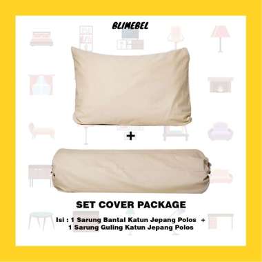 Paket 1Sarung Bantal+1Sarung Guling Bahan Katun Jepang Liev Bedding 60x90+41x122 Brick