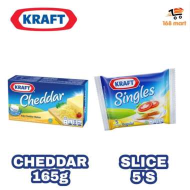 KEJU KRAFT CHEDDAR 165g + KRAFT SINGLES SLICE 5's