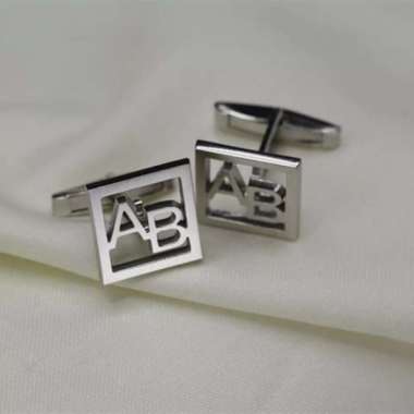 houseofcuff custom cufflinks inisial custom kancing wedding frenchcuff SILVER