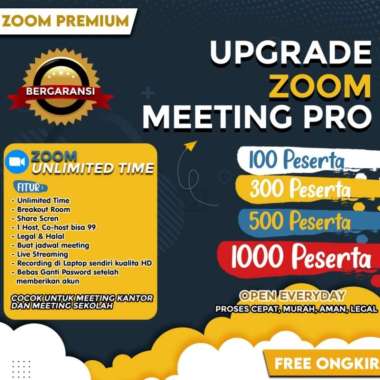 Zoom Meeting PRO UNLIMITED Termurah! Plan 500