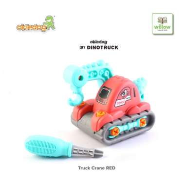 Okiedog DIY Dino Crane Mainan Anak Red