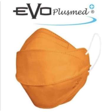 Masker evo plusmed 3 ply earloop surgical face mask Evo PlusMed4D Orange