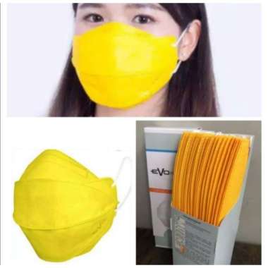 Masker evo plusmed 3 ply earloop surgical face mask Evo plusmed4D kuning