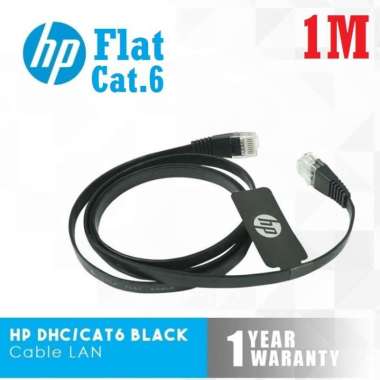 HP Cable LAN DHC-CAT6 FLAT Black - 1 Meter Kabel Lan Cat 6 1M