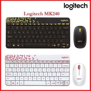 Keyboard Mouse Wireless Logitech MK240 Combo Hitam