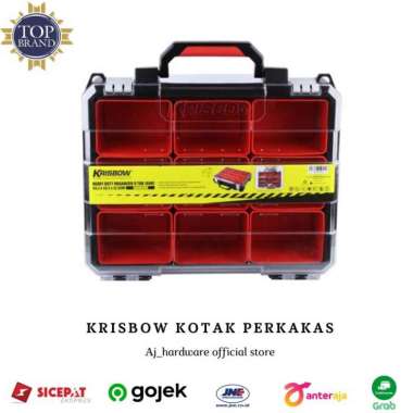 Krisbow Kotak Perkakas Portabel 9 Kompartemen 40 Cm / TOOL BOX