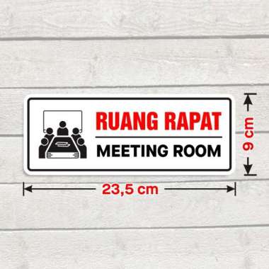 Sticker Label Sign Ruang Rapat Stiker Kaca Pintu Meeting Room 23,5 x 9 cm