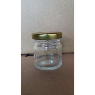 JAR / TOPLES KACA 124/ 100ML+TUTUP PLAT GOLD / TOPLES KACA