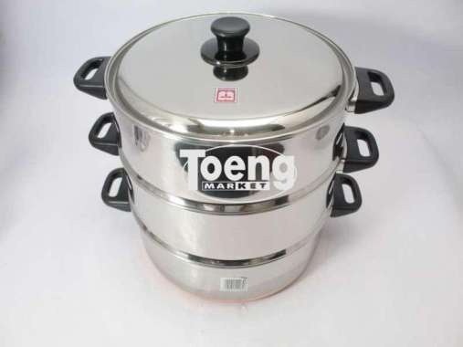 LANGSENG OROZETA 33CM SUSUN 3 SS / KUKUSAN 3 SUSUN STAINLESS MASPION
