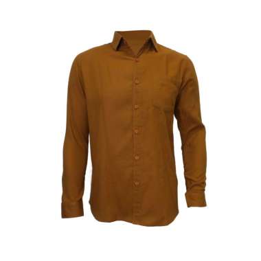 Redcliff Kemeja Pria Polos Panjang Coklat 6BK3343D XL