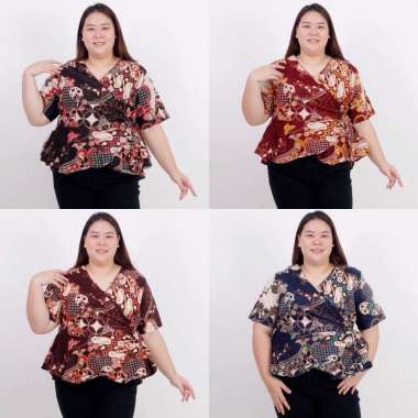 BAJU ATASAN blouse BATIK MODERN 628 BLUS BIG SIZE WANITA LD 120cm JUMBO XXL XXXL BAJU IBU HAMIL kerj