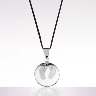 Cache Coeur Maternity Bolas Bola Baby Feet Diamond Powder Feet Rhodium Bola With Black Cord Semua Uk