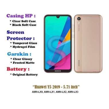 Huawei Y5 2019 - 5.71 inch - Case - Screen Protector - Battery - Dll Battery