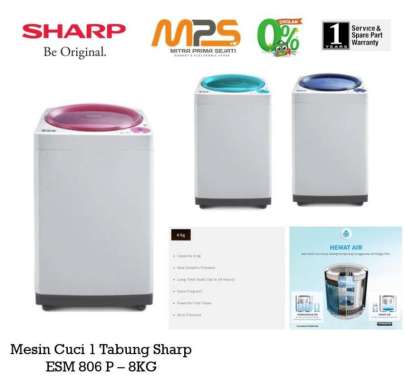 Mesin Cuci 1 Tabung Sharp ESM 806P - 8KG