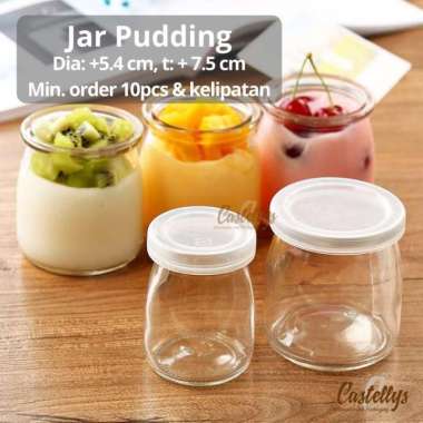 Toples Jar Pudding Gelas Kaca + Tutup Plastik Mousse Cake Panna Cotta