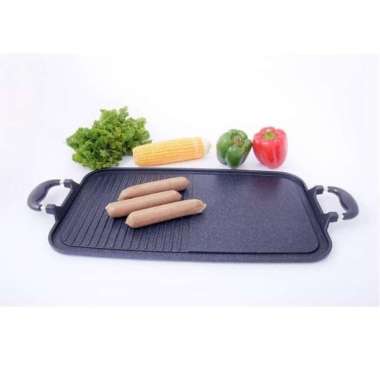 Suggo Grill Pan Teflon 2 In 1 Alat Bakar Sate Daging Bbq Square multicolor