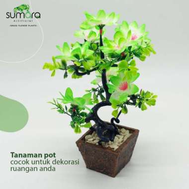 Bunga Artificial / Bunga Sintetis Semanggi Kecil - Orange Hijau
