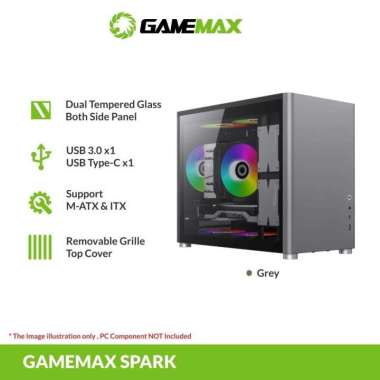 Casing Komputer - PC Case Gaming Gamemax Spark M-ATX Hitam