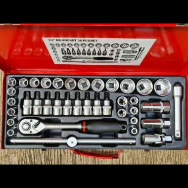 SOCKET SET 38PCS/SET (1/2" DR 6PT 10-32MM METRIC)+(TORX BIT T20-T60)