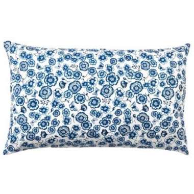 Sarung Bantal Motif Bunga Uk. Besar 65x40cm Original_Biru