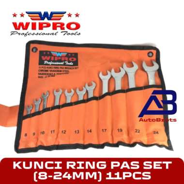 WIPRO Kunci Ring Pas Set 11 PCS (8-24MM) / Combination Wrench SATIN