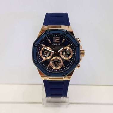 Guess GW0256L2 Sport Jam Tangan Wanita Rubber Strap Blue Rosegold