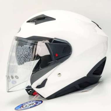 Zeus ZS-611 WHITE double Visor L
