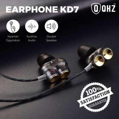 QKZ KD7 Earphone Headset Super Bass Dual Driver Gaming Putih warna