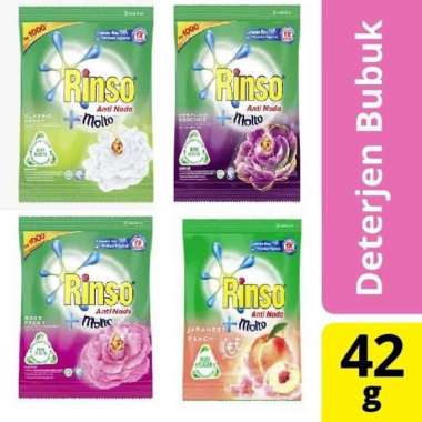Promo Harga Rinso Anti Noda Deterjen Bubuk + Molto Pink Rose Fresh per 6 sachet 44 gr - Blibli