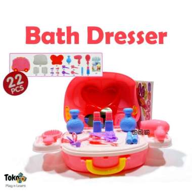 Mainan Anak Perempuan Beauty Bath Dresser Koper Alat Make Up Play Set