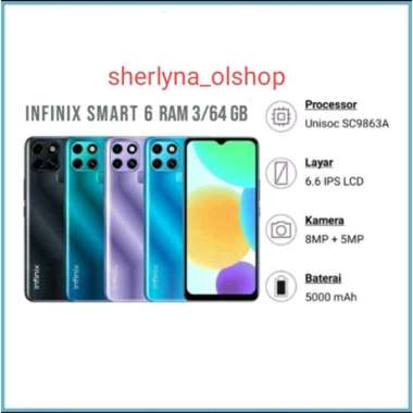Handphone Infinix Smart 6 (ram 3gb/64gb) BATAM
