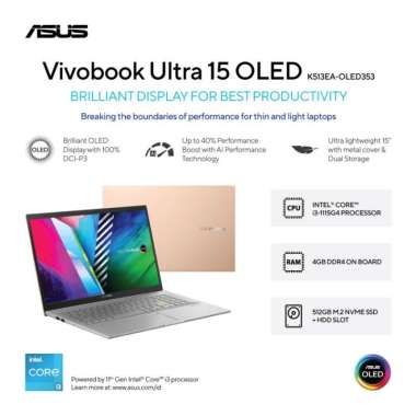 ASUS VivoBook Ultra 15 K513EA-OLED353 - i3-1115G4 4GB 512GB 15.6"