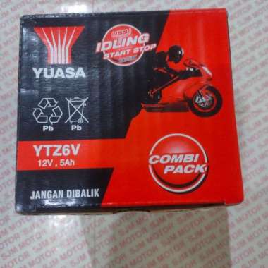 Aki Motor Satria Fu Vario 150 Pcx Sonic 150 Yuasa Ytz6V Ytz6 V