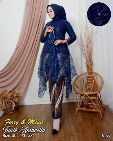 Setelan Kebaya Wisuda Wanita Kebaya Modern kebaya Azalea XL NAVY