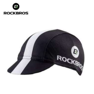 Topi Sepeda Lipat Topi Gowes Cycling Cap Rockbros Original Premium HITAM PUTIH