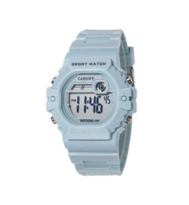 CARDIFF LCD 8660 Jam Tangan Sport Wanita Water Resist BIRU