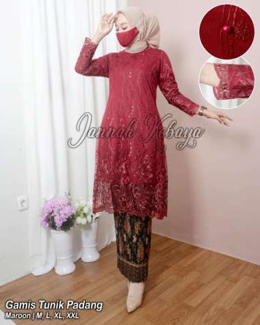 KEBAYA SETELAN MODERN KEBAYA WISUDA TUNIK KEBAYA PESTA XXL MAROON